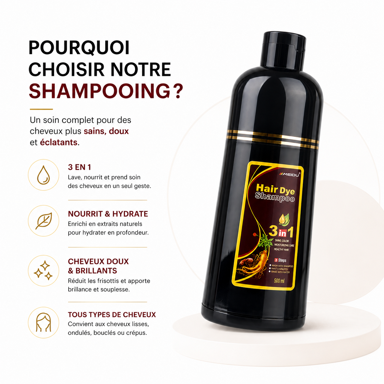 Shampoo Colorant 3-en-1